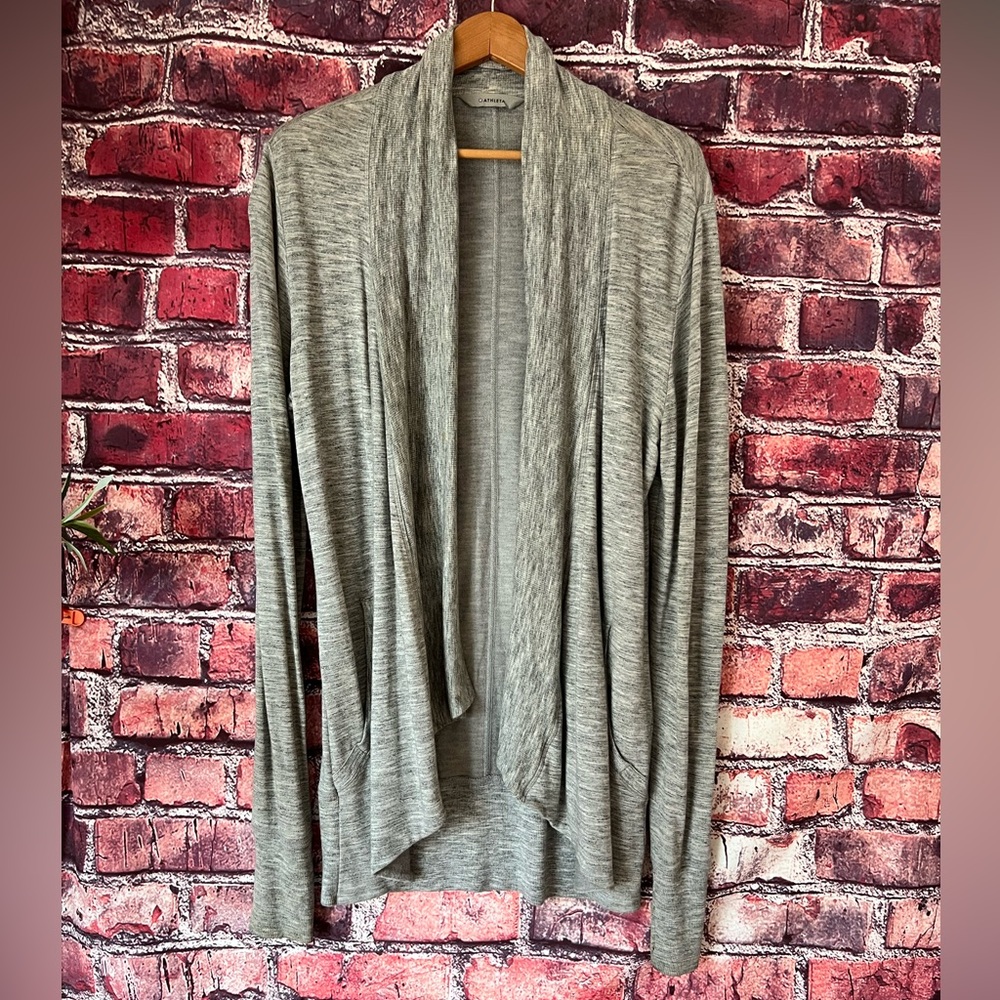Athleta Pranayama Restore Wrap Cardigan Heathered Gray XS
